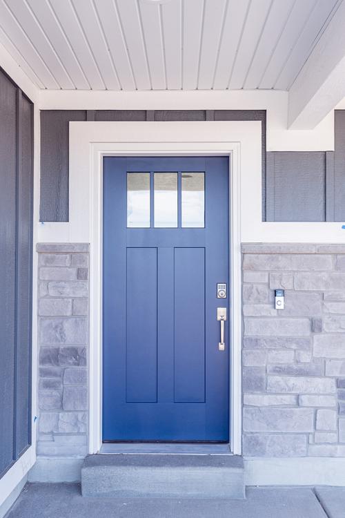 exterior, home exterior, home, green door, interior design, design trends, blue design trend
