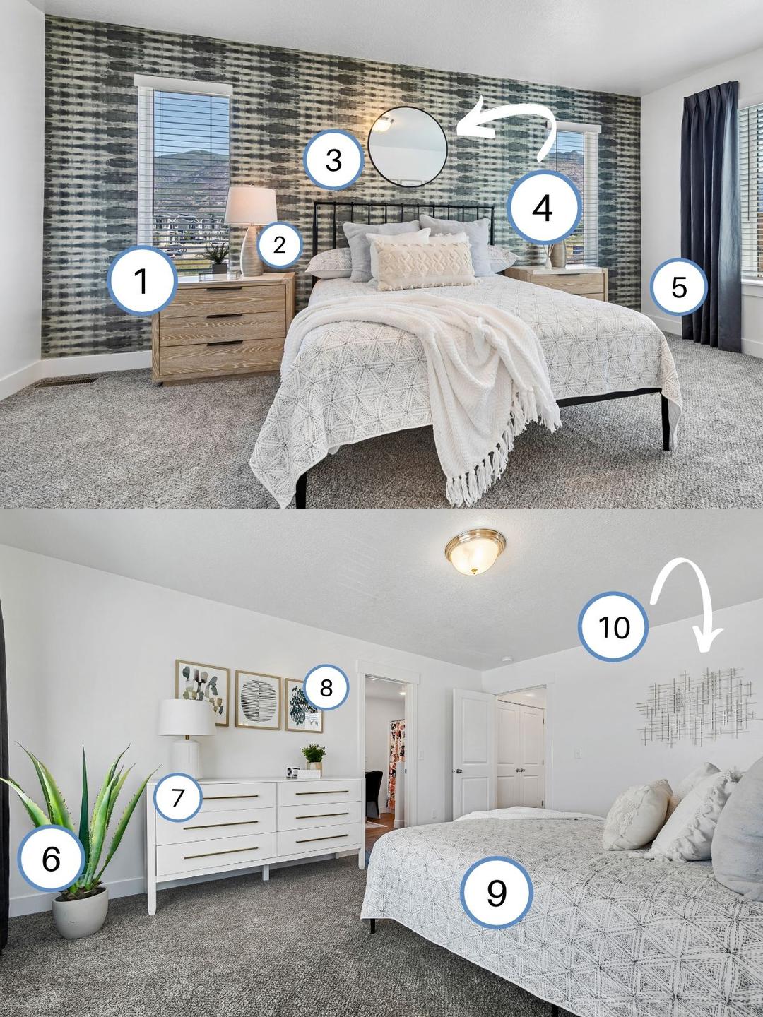 Styling Series: How to Style Your Bedroom Similar to Our Prominence Point Townhome Model Owner’s Suite