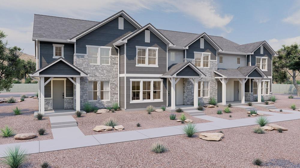 Cottage Elevation - Front Left View. 1,831sf New Home in St. George, UT