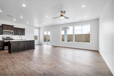 Kitchen & Great Room *Photo not representational of selections, only the floor plan. Contact agent for details*. 3br New Home in St. George, UT