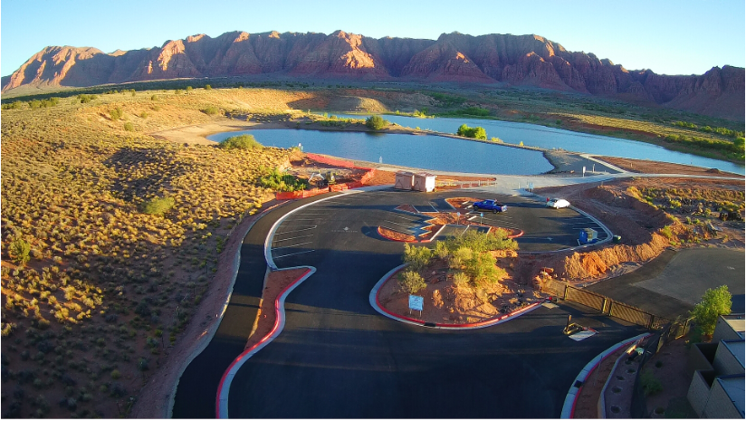 Fire Lake Reservoir located 2.5 miles from Azalea Townhomes community. New Homes in Ivins, UT